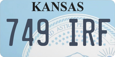KS license plate 749IRF