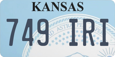 KS license plate 749IRI