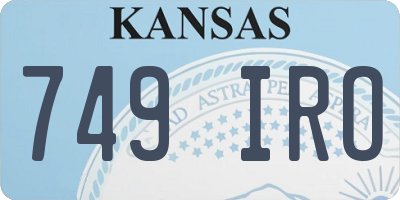 KS license plate 749IRO
