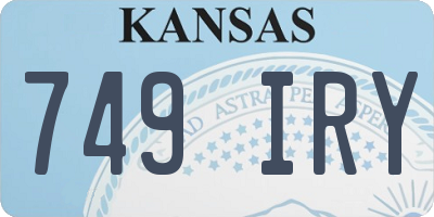 KS license plate 749IRY