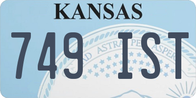 KS license plate 749IST