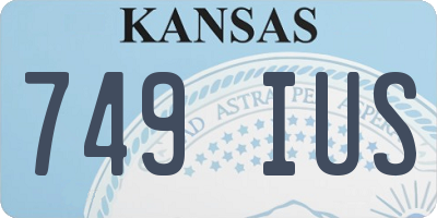 KS license plate 749IUS
