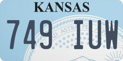 KS license plate 749IUW