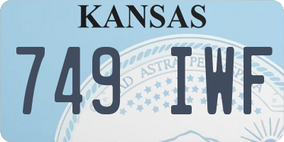 KS license plate 749IWF