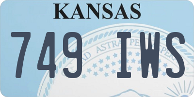 KS license plate 749IWS