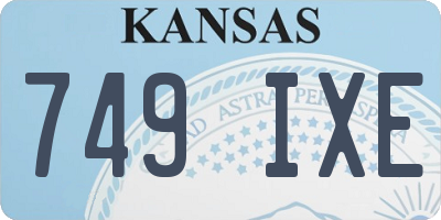 KS license plate 749IXE