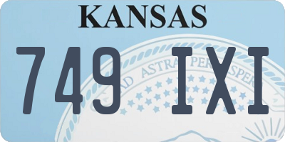 KS license plate 749IXI