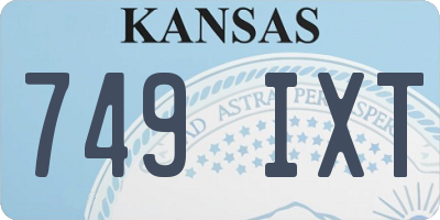 KS license plate 749IXT