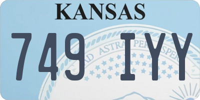 KS license plate 749IYY
