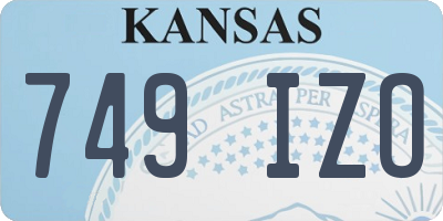 KS license plate 749IZO
