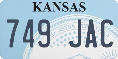 KS license plate 749JAC