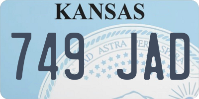 KS license plate 749JAD
