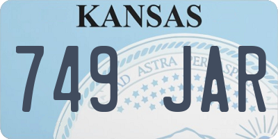 KS license plate 749JAR