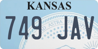 KS license plate 749JAV