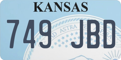 KS license plate 749JBD