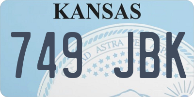 KS license plate 749JBK