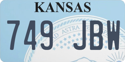 KS license plate 749JBW