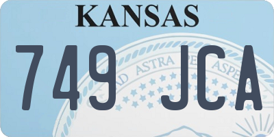 KS license plate 749JCA