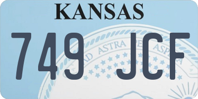 KS license plate 749JCF