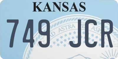 KS license plate 749JCR