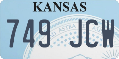 KS license plate 749JCW