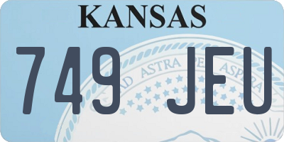 KS license plate 749JEU