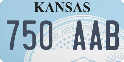 KS license plate 750AAB