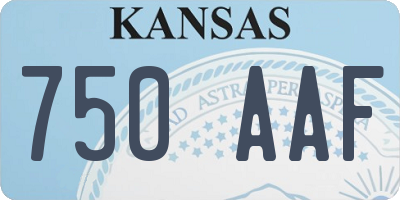 KS license plate 750AAF