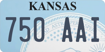 KS license plate 750AAI