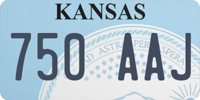 KS license plate 750AAJ