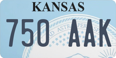 KS license plate 750AAK