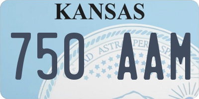 KS license plate 750AAM