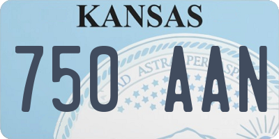 KS license plate 750AAN