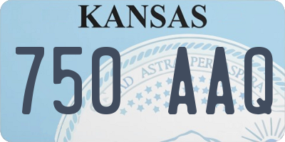 KS license plate 750AAQ