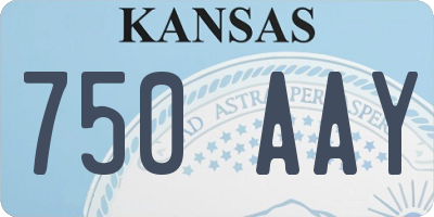 KS license plate 750AAY
