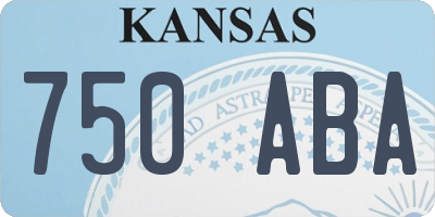 KS license plate 750ABA