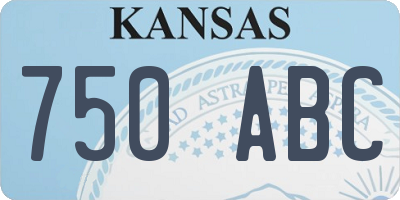 KS license plate 750ABC