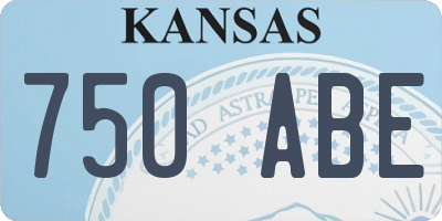 KS license plate 750ABE