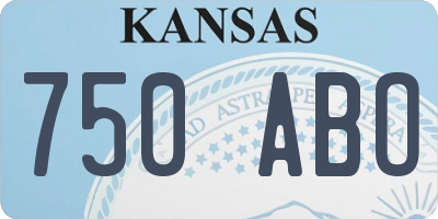 KS license plate 750ABO