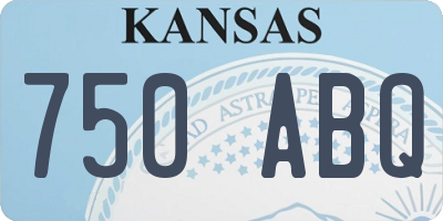 KS license plate 750ABQ