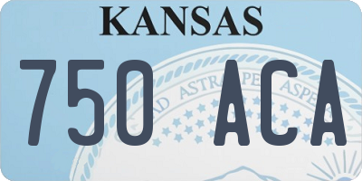 KS license plate 750ACA