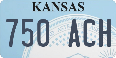 KS license plate 750ACH