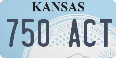 KS license plate 750ACT