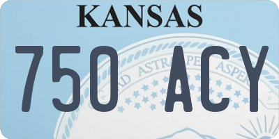 KS license plate 750ACY