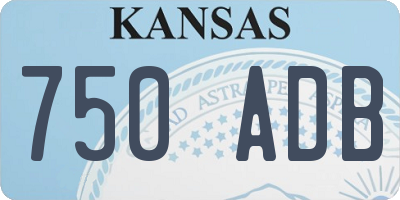 KS license plate 750ADB