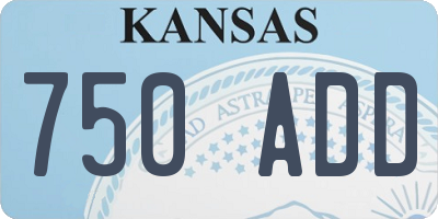 KS license plate 750ADD