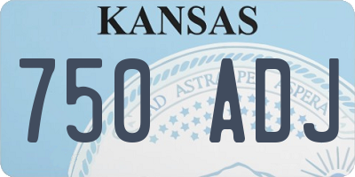 KS license plate 750ADJ