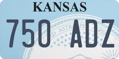 KS license plate 750ADZ