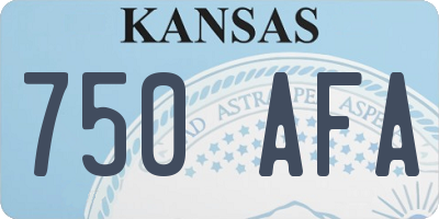 KS license plate 750AFA