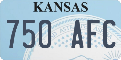 KS license plate 750AFC